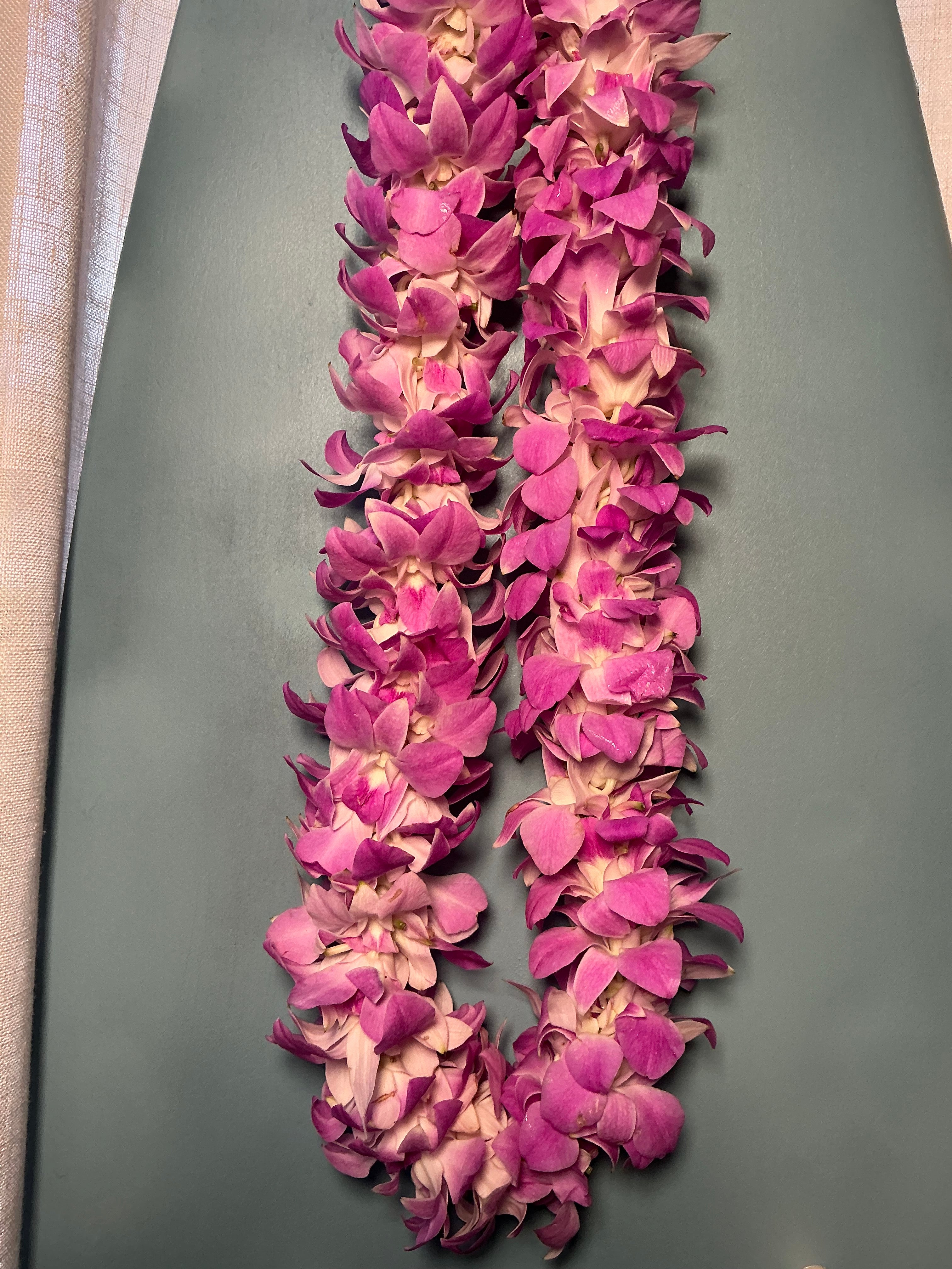 Light Purple double orchid lei